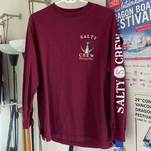 Maroon Salty Crew Longsleeve Shirt